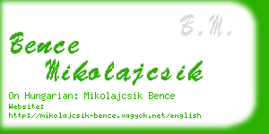 bence mikolajcsik business card